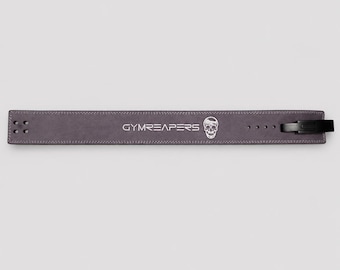 Ceinture d'haltérophilie en cuir suédé brodée sur mesure avec boucle à levier
