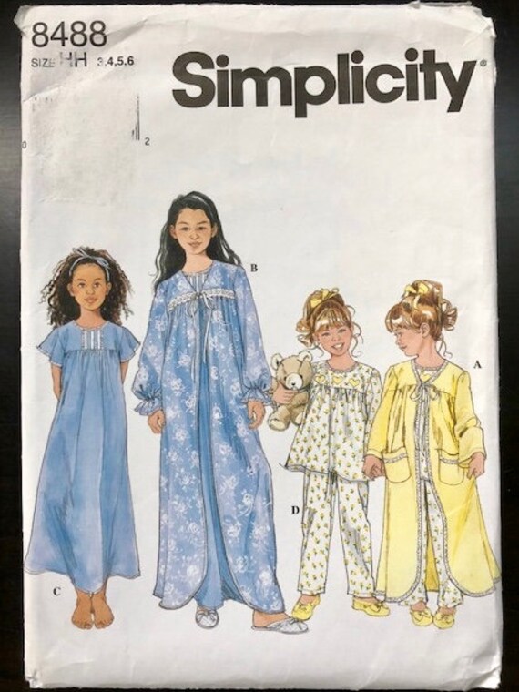 PAJAMAS /& ROBES GIRLS UNCUT Many SIMPLICITY