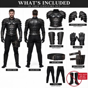Geralt Of Rivia cosplay armor with black pants, gloves