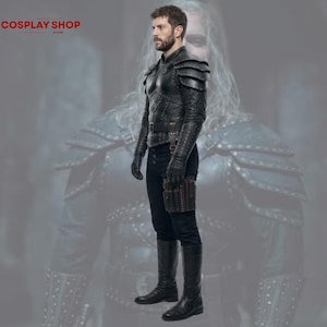 Geralt Of Rivia costume featuring detailed shoulder armor and belt