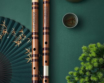 Flauta LANDTOM Dizi enchufable, instrumento tradicional chino hecho a mano con membrana de bambú.