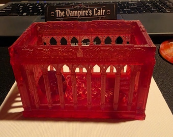 Würfelkäfig aus rotem Kunstharz für Tabletop-Spielzubehör