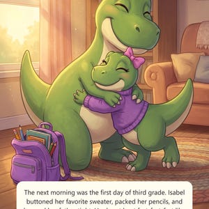 Isabelsaurus Goes to School | 8x11 Matte Hardcover Picture Book (170gsm Silk Paper) image 3