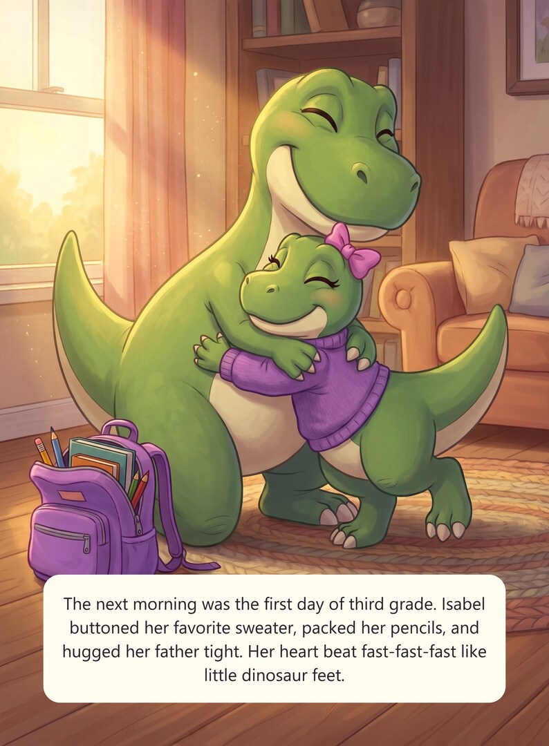 Isabelsaurus Goes to School | 8x11 Matte Hardcover Picture Book (170gsm Silk Paper) image 3