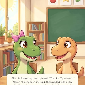 Isabelsaurus Goes to School | 8x11 Matte Hardcover Picture Book (170gsm Silk Paper) image 6