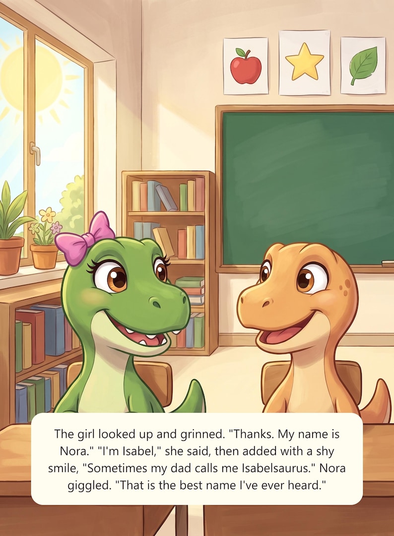 Isabelsaurus Goes to School | 8x11 Matte Hardcover Picture Book (170gsm Silk Paper) image 6
