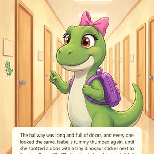 Isabelsaurus Goes to School | 8x11 Matte Hardcover Picture Book (170gsm Silk Paper) image 2