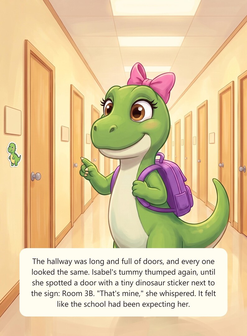 Isabelsaurus Goes to School | 8x11 Matte Hardcover Picture Book (170gsm Silk Paper) image 2