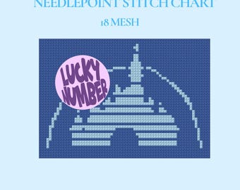 Retro Disney Castle Needlepoint CHART