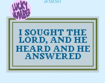 PSALM 34:4 Needlepoint CHART ONLY
