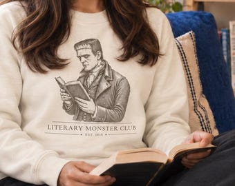 Frankenstein Reader Sweatshirt, Literary Monster Club Crewneck