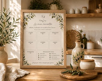 Återvinningskalender PDF | Olivkvist | Återanvändbar kalender A4 A5 | Köksorganisation