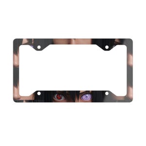 Anime Sasuke Eyes Metal License Plate Frame | Naruto Uchiha Design