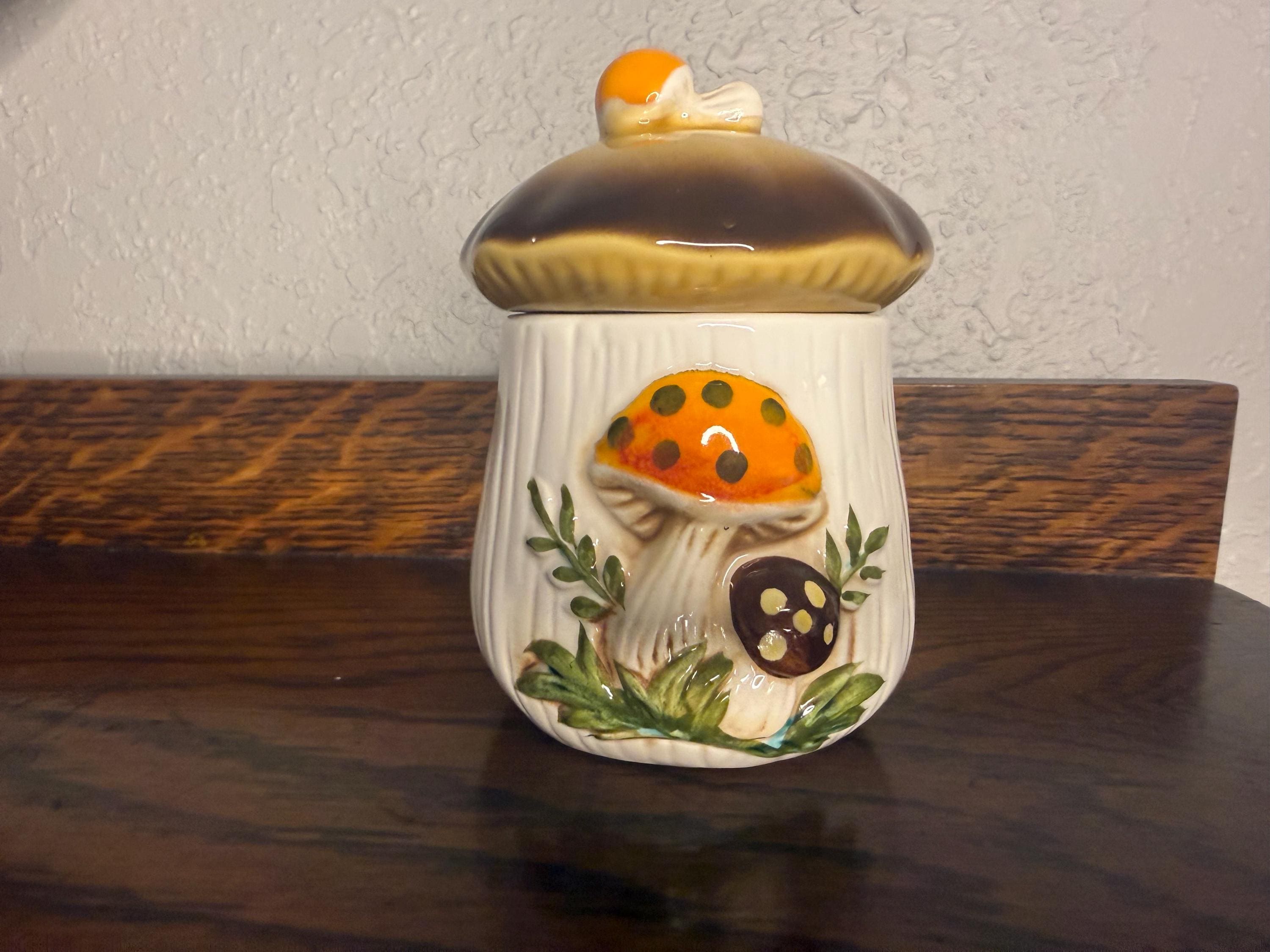 4 Mushroom Canisters - Etsy