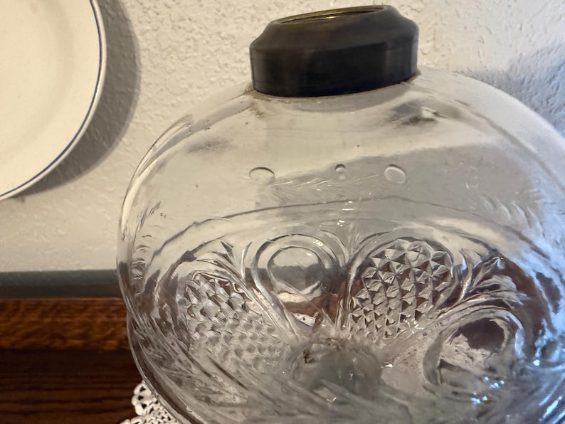 Antique Cut Glass Oil Lamp - Etsy