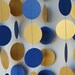 Royal Blue and Gold Graduation Decoration, Blue Gold Graduation Party, Blue Gold Party Decor, Birthday Circle Garland, 10 ft. long