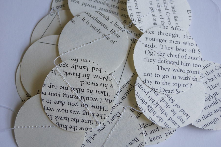 Book Pages Paper Garland dictionary or Book of Virtues Etsy