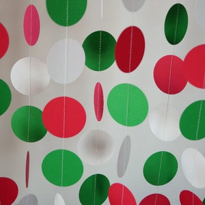 Red, White and Green Paper Garland, Italy / Mexico Decor, Pizza Party, Christmas Garland, Birthday Decorations image 3