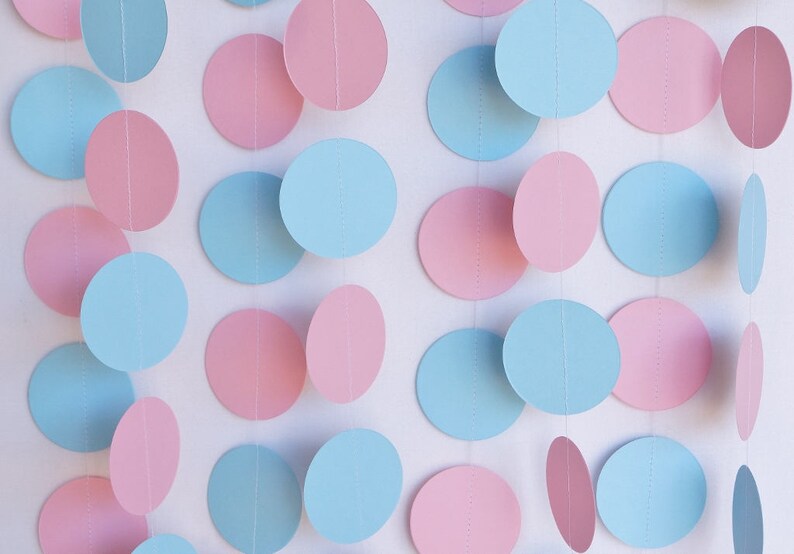 Pink Blue Baby Shower Garland Pastel Baby Shower Decor Etsy
