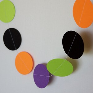 Halloween Garland, Orange, Black, Purple and Green Chartreuse Paper Garland, Halloween Party Decoration, 10 ft. long image 5