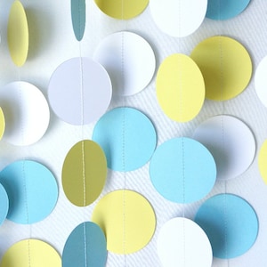Checkmineout 10 Feet Yellow Grey White Round Paper Garland Wedding | Seychelles