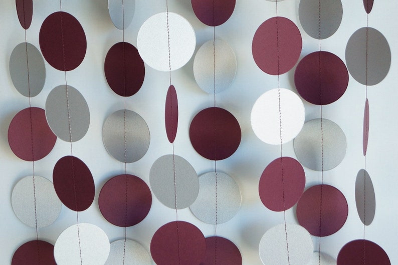 Burgundy And Silver Graduation Decor Birthday Party Paper Etsy