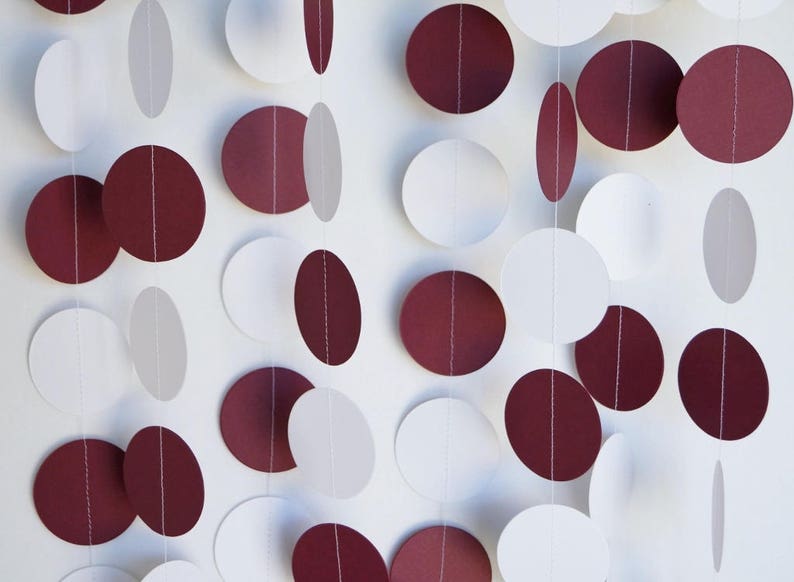 Burgundy White Graduation Decor Burgundy Grad Party Etsy
