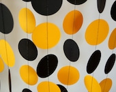 Black and Gold School Colors Garland, Graduation Decor, Birthday Party Paper Garland, Black & Golden Yellow