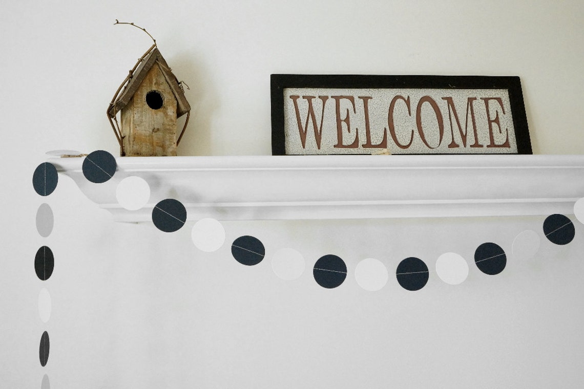 Navy and White Graduation Garland Nautical Party Navy Etsy