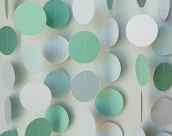 Mint Green & White Garland, Mint Wedding Decoration, Baby Shower Decor, Nursery, Birthday Party