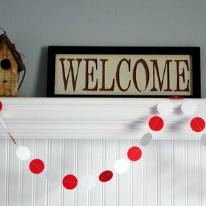 Red and White Paper Garland, Valentine's Party, Graduation Decorations, Birthday Party image 2