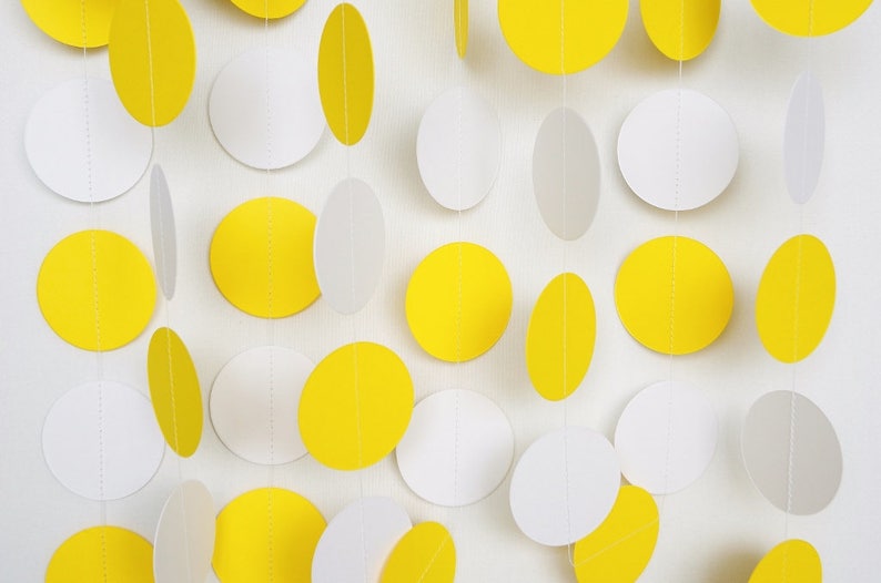 Yellow White Baby Shower Decoration Yellow Birthday Party Etsy Yellow White Baby Shower Decoration Yellow Birthday Party Etsy