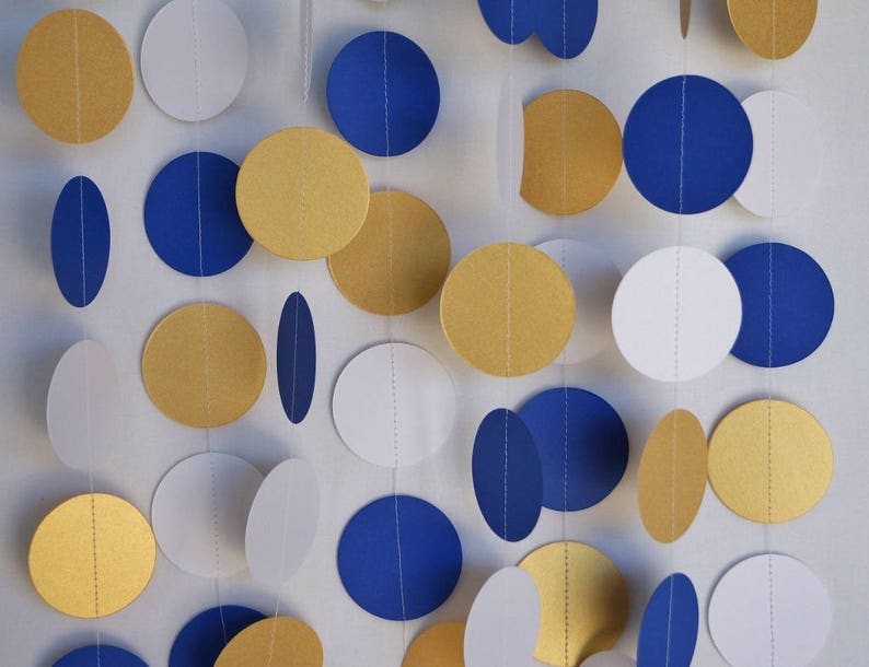 Royal Blue White And Gold Graduation Decoration Blue Gold Etsy