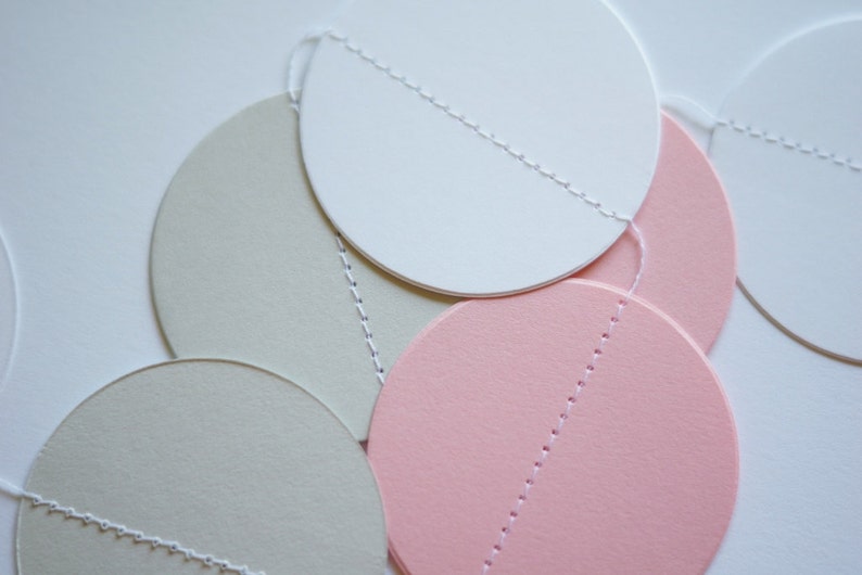Pink, Gray & White Circle Paper Garland, Wedding Decor, Birthday Party, Baby Shower, Baby's First Birthday, 10 feet long image 4