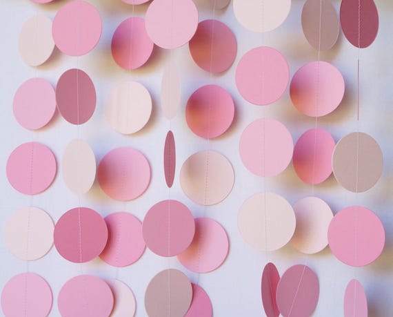 Pastel Pink Garland Pink Baby Shower Decoration Baby S Etsy
