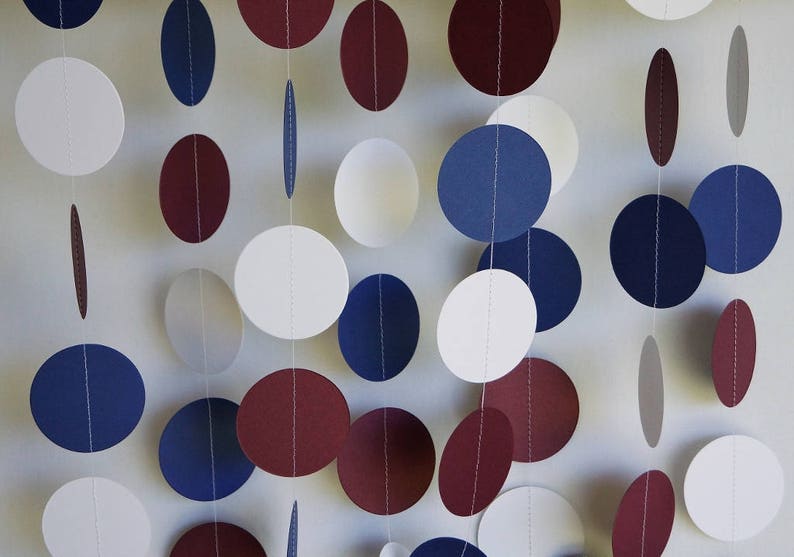 Burgundy Navy White Graduation Decor Burgundy Grad Party Etsy