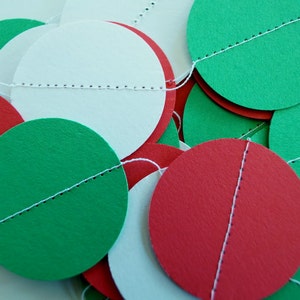 Red, White and Green Paper Garland, Italy / Mexico Decor, Pizza Party, Christmas Garland, Birthday Decorations image 5