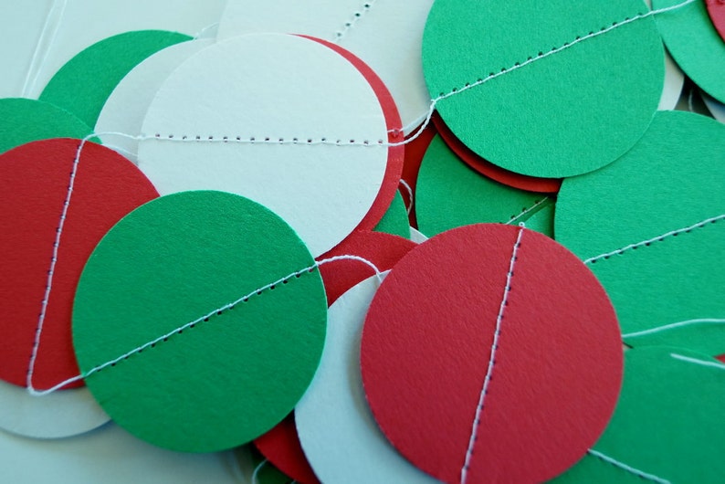 Red, White and Green Paper Garland, Italy / Mexico Decor, Pizza Party, Christmas Garland, Birthday Decorations image 5