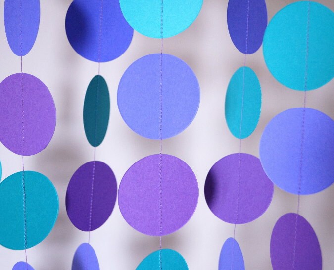 Birthday Party Garland Violet Teal Purple Birthday Etsy