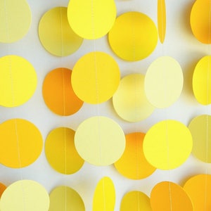 Yellow Paper Garland, Yellow Birthday Party Decorations, Sunshine Party, Yellow Wedding, Baby&#39;s First Birthday, Photo Backdrop, 10 ft. long
