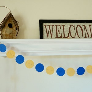 Royal Blue and Gold Graduation Decoration, Blue Gold Graduation Party, Blue Gold Party Decor, Birthday Circle Garland, 10 ft. long image 3