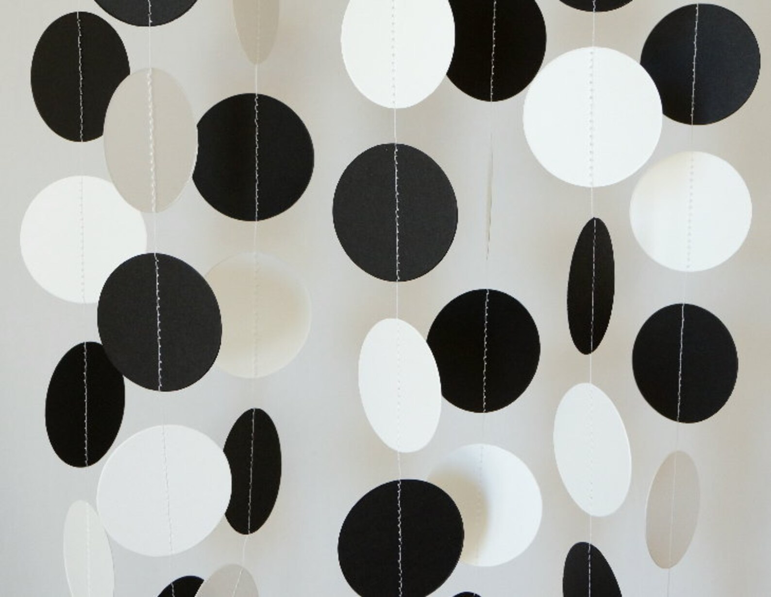 Black and White Paper Garland Birthday Party Anniversary Etsy