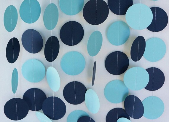 Pastel Blue And Navy Paper Garland Boy S Blue Birthday Etsy