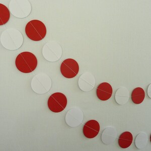 Red and White Paper Garland, Valentine's Party, Graduation Decorations, Birthday Party image 3