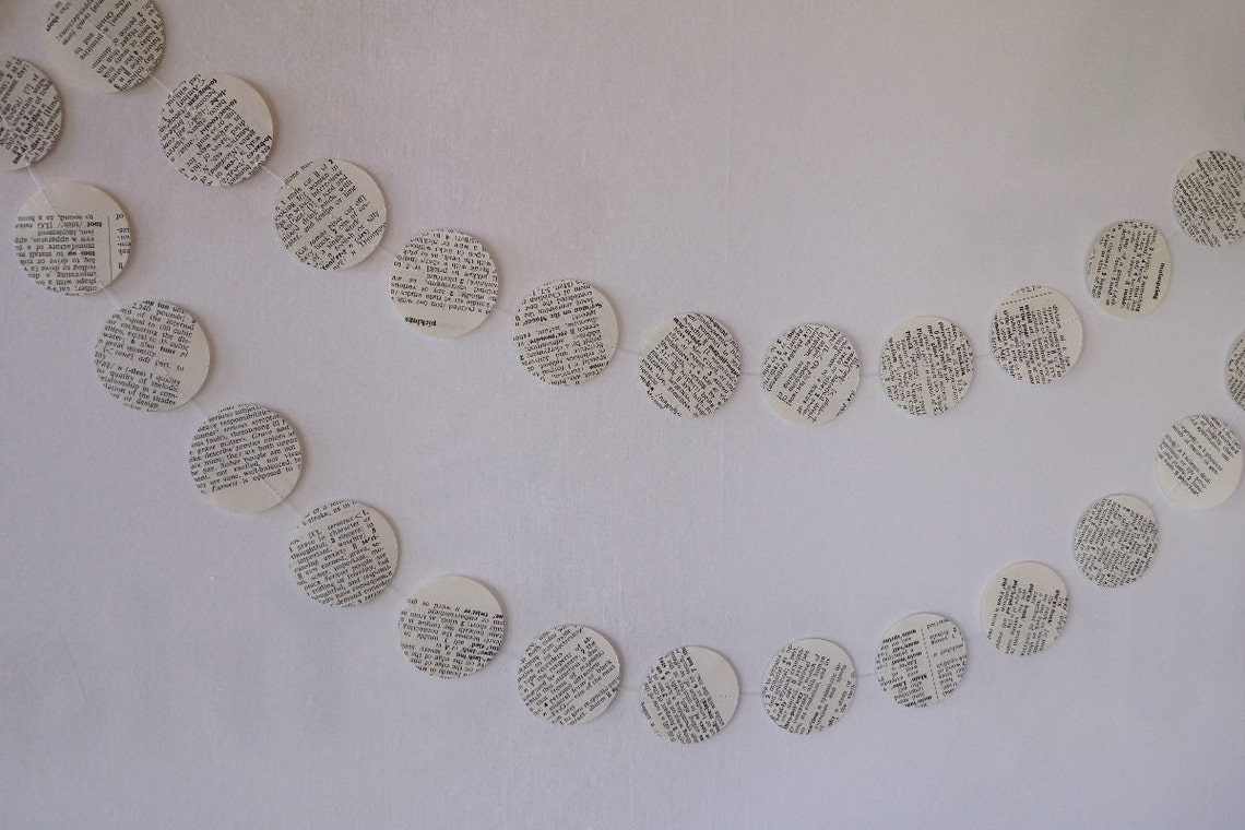 Book Pages Paper Garland dictionary or Book of Virtues Etsy