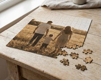 Personalisiertes Fotopuzzle | Individuelle Sternenkarte oder Familienfoto-Puzzle | Geschenk zur Geburt, Hochzeit, zum Jahrestag oder als Erinnerungsstück