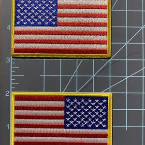 American Flag Patch Set, 2 Iron-On Appliques, 3 x 2 in
