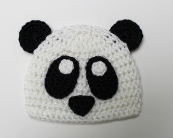 Panda Bear Beanie / Hat w/ or w/o Bow