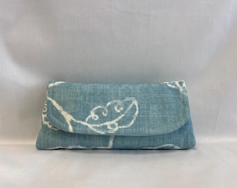 Handmade Blue And White Costal Clutch