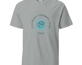 Camiseta del Campamento Culinario de Verano 2026 / Camiseta de Chef de Algodón Teñido en Prenda
